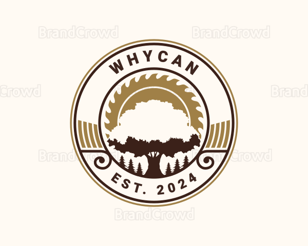 Tree Sawmill Woodworking Logo