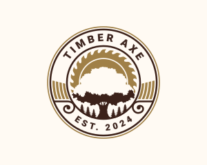 Tree Sawmill Woodworking logo design