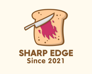 Knife Jam Toast Bread logo design