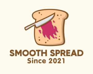 Knife Jam Toast Bread logo design