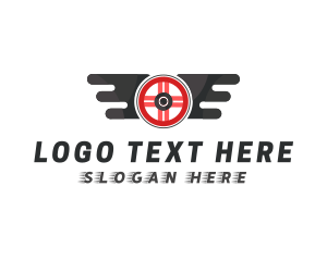 Driving School - Wings Auto Steering Wheel logo design