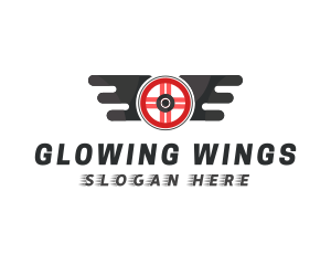 Wings Auto Steering Wheel logo design