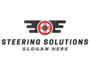 Wings Auto Steering Wheel logo design