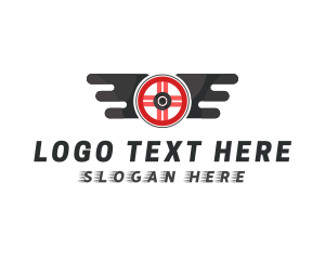 Tire - Wings Auto Steering Wheel logo design