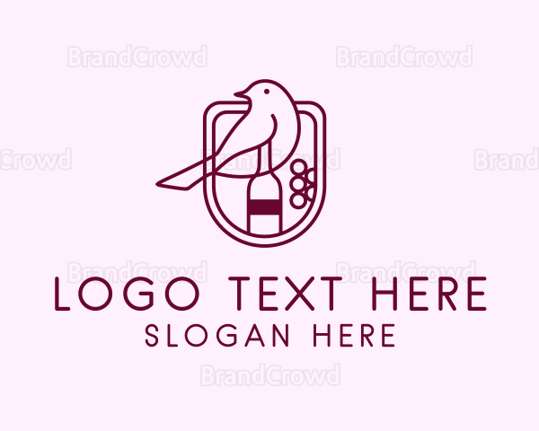 Bird Wine Bottle Logo