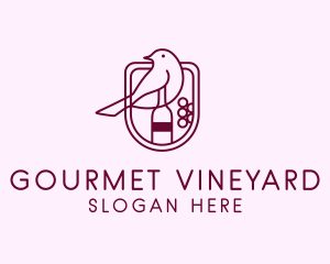 Bird Wine Bottle logo design