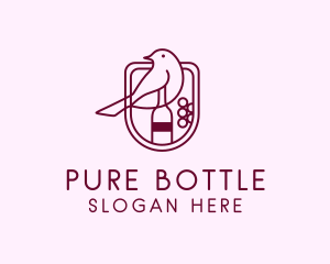 Bottle - Bird Wine Bottle logo design
