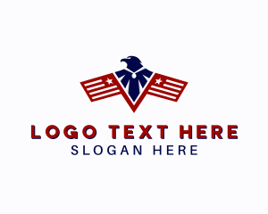 League - Eagle Military Flag logo design