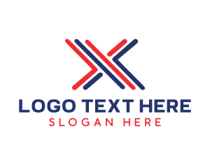 Uk - Dynamic Letter X Stripes logo design