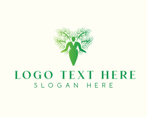 Lady - Human Female Tree logo design