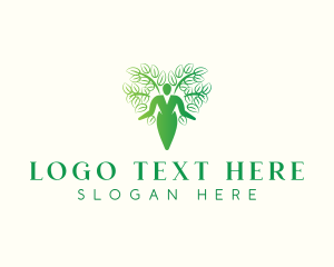 Tree - Human Female Tree logo design