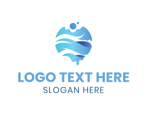 Surfing - Water Wave Globe logo design