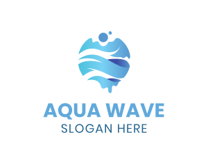 Water Wave Globe logo design