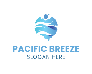 Pacific - Water Wave Globe logo design