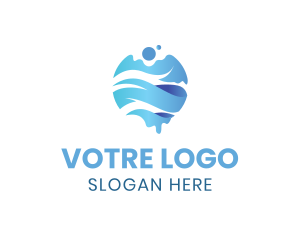 Water Reserve - Water Wave Globe logo design
