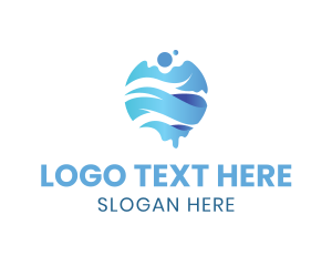 Global - Water Wave Globe logo design
