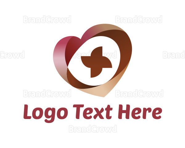 Gradient Heart Cross Logo