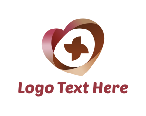 Couple - Gradient Heart Cross logo design
