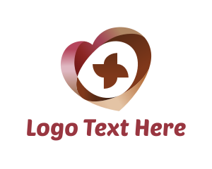 Love - Gradient Heart Cross logo design