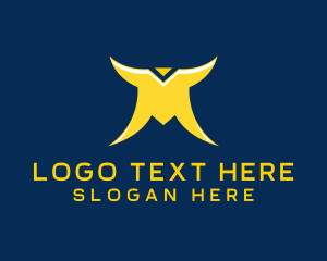 Horns - Letter M Gaming Software Tech logo design