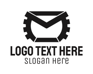 Engine - Black Industrial Envelope logo design