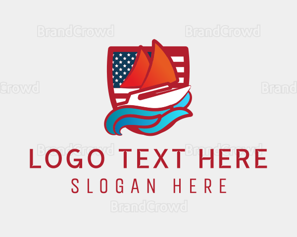 American Shield Sailboat Logo