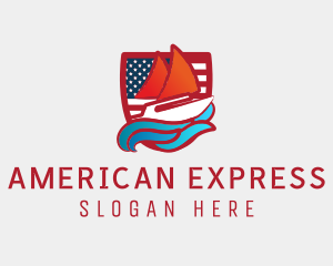 American Shield Sailboat logo design