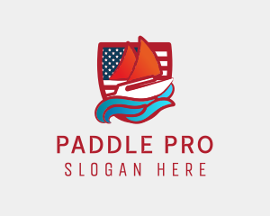 Canoe - American Shield Sailboat logo design