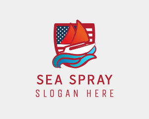 American Shield Sailboat logo design