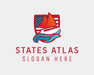 American Shield Sailboat logo design