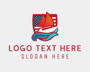 Canoe - American Shield Sailboat logo design