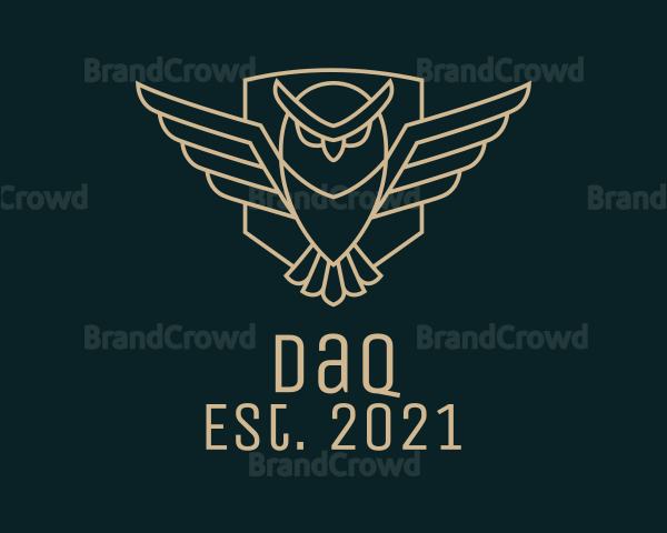 Flying Owl Line Art Logo