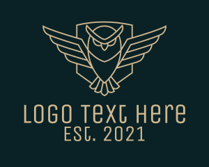 Veterinary - Flying Owl Line Art logo design