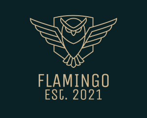Zoology - Flying Owl Line Art logo design