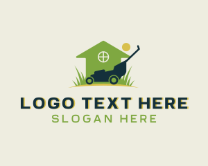 House - Lawn Mower Gardener logo design