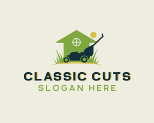 Lawn Mower Gardener logo design