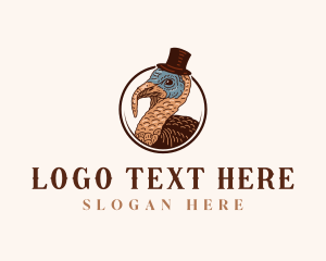 Hunt - Thanksgiving Turkey Hat logo design