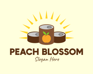 Peach - Sunrise Canned Peach logo design