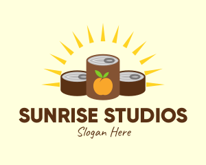 Sunrise Canned Peach logo design