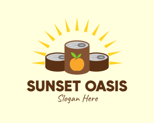 Sunrise Canned Peach logo design