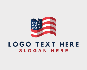 New Jersey - Patriotic American Flag logo design