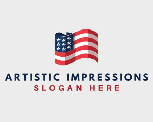 Patriotic American Flag logo design