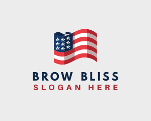 Patriotic American Flag logo design