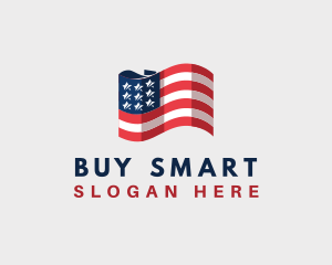 Patriotic American Flag logo design