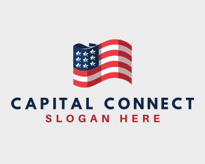 Patriotic American Flag logo design