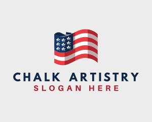 Patriotic American Flag logo design