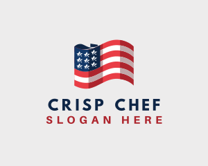 Patriotic American Flag logo design