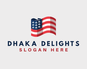 Patriotic American Flag logo design