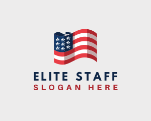 Patriotic American Flag logo design