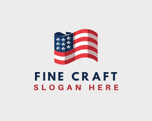 Patriotic American Flag logo design